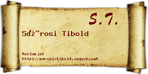 Sárosi Tibold névjegykártya